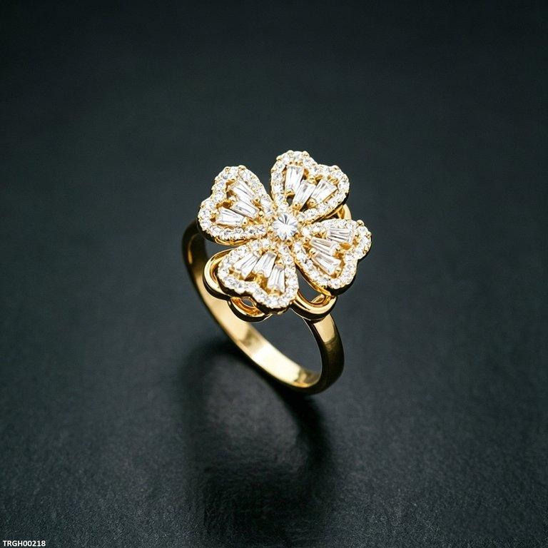 TRGH00218 BYJ Heart Zircon Spiner Ring - TRGH
