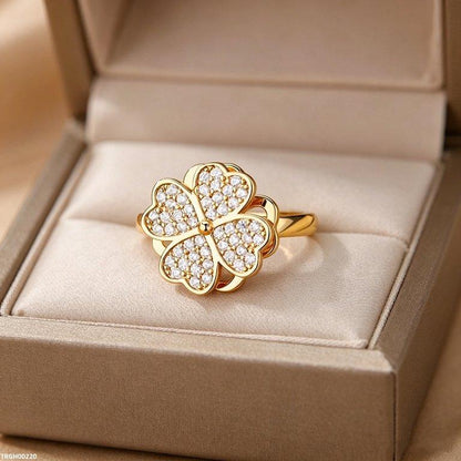 TRGH00220 BYJ Heart Zircon Spiner Ring - TRGH