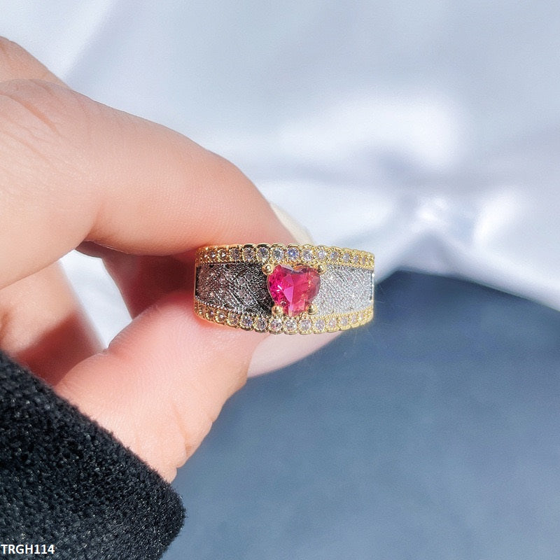 TRGH114 SJS Stylish Red Stone Ring Adjustable – TJ Bags