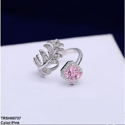 TRSH00737 CJD Leaf & Cushion Ring Adjustable