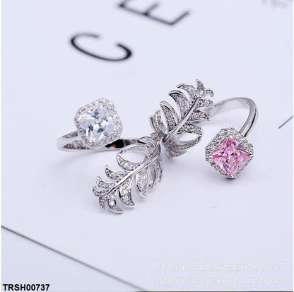TRSH00737 CJD Leaf & Cushion Ring Adjustable