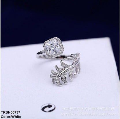 TRSH00737 CJD Leaf & Cushion Ring Adjustable