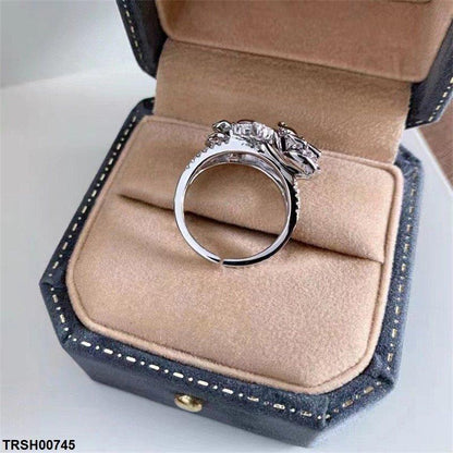 TRSH00745 CJD Doube Flower Ring Adjustable - TRSH