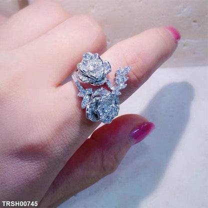TRSH00745 CJD Doube Flower Ring Adjustable - TRSH