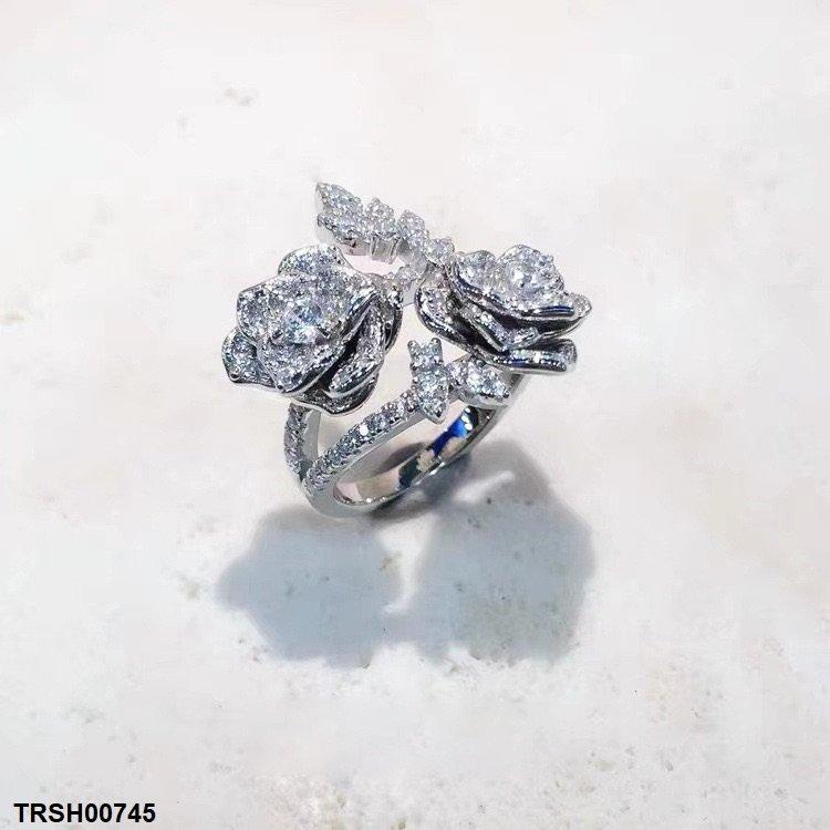 TRSH00745 CJD Doube Flower Ring Adjustable - TRSH