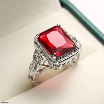 TRSH00827 YLE Square Stone Ring - TRSH