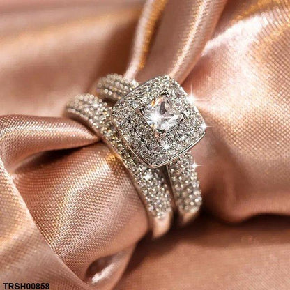 TRSH00858 KYC Square Couple Ring - TRSH