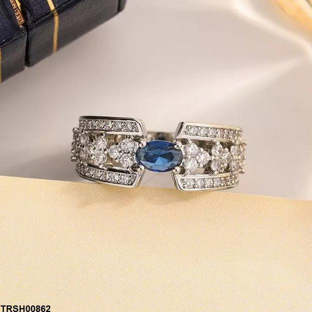 TRSH00862 KYC Oval  Blue Stone Ring -  TRSH