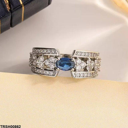 TRSH00862 KYC Oval  Blue Stone Ring -  TRSH