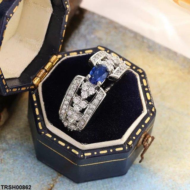 TRSH00862 KYC Oval  Blue Stone Ring -  TRSH