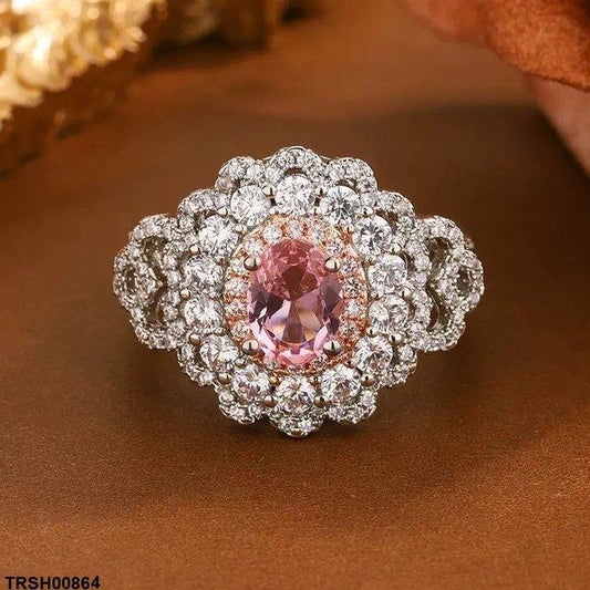 TRSH00864 KYC Oval Flower Ring - TRSH