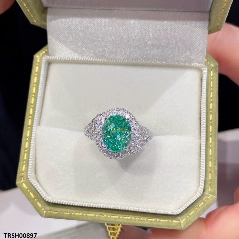 TRSH00897 KRL Oval ZIRCON Stone Ring Adjustable -TRSH
