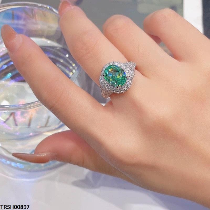 TRSH00897 KRL Oval ZIRCON Stone Ring Adjustable -TRSH