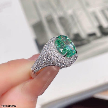 TRSH00897 KRL Oval ZIRCON Stone Ring Adjustable -TRSH