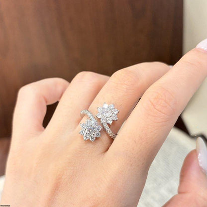 TRSH00920  CJD Double Flower Ring Adjustable - TRSH