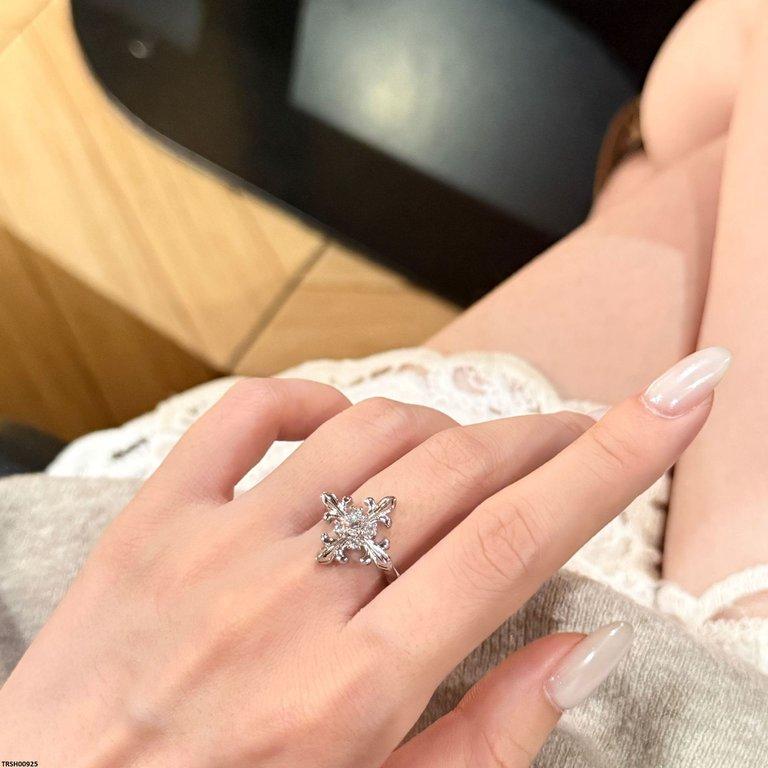 TRSH00925  CJD Cross Stone Ring Adjustable - TRSH