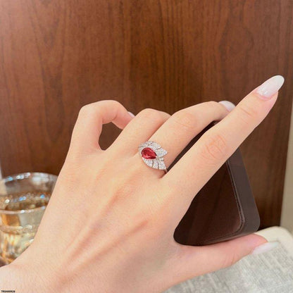 TRSH00926 CJD Tear Leaf Ring Adjustable - TRSH