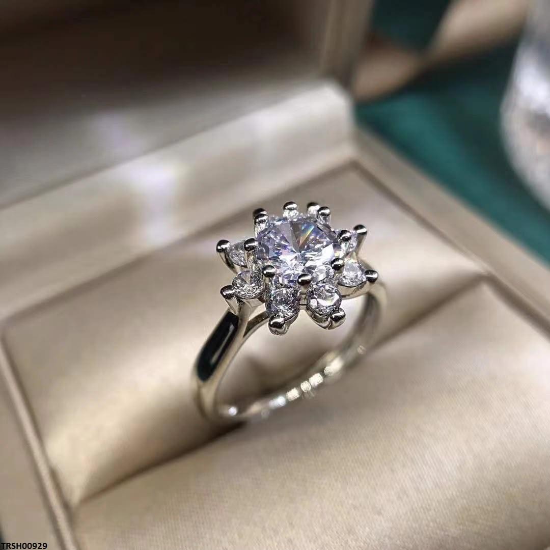 TRSH00929 JJF Round Stone Zircon Ring Adjustable - TRSH