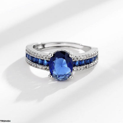 TRSH494 BLX Oval/Square Layered Ring