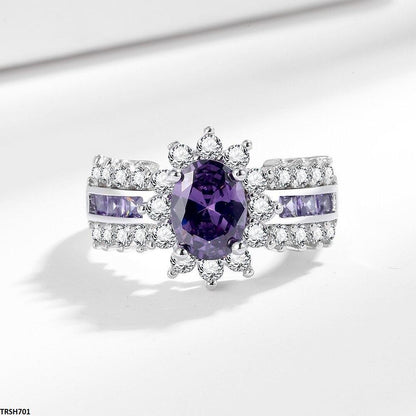 TRSH701 BLX Oval/Flower Ring Adjustable