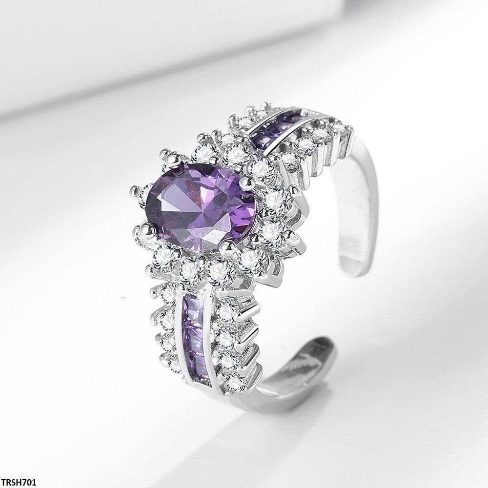 TRSH701 BLX Oval/Flower Ring Adjustable