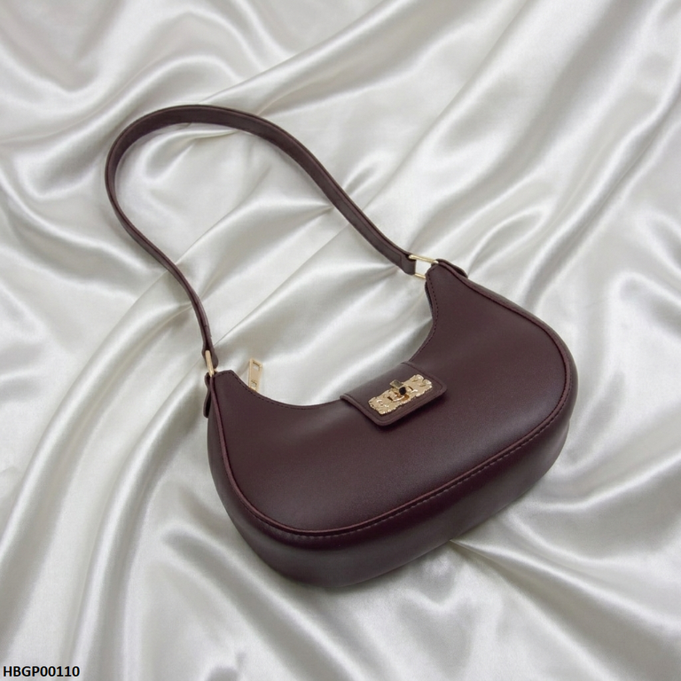 HBGP00110 Trendy Armpit Ladies Hand Bag - Dark Brown - HBGP
