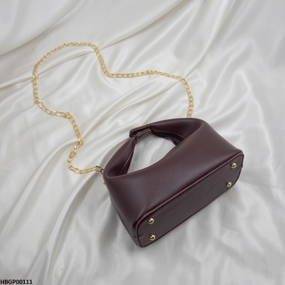 HBGP00111 Trendy Ladies Hand Bag - Dark Brown - HBGP