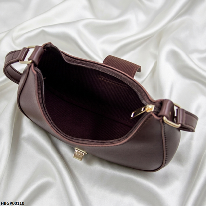 HBGP00110 Trendy Armpit Ladies Hand Bag - Dark Brown - HBGP