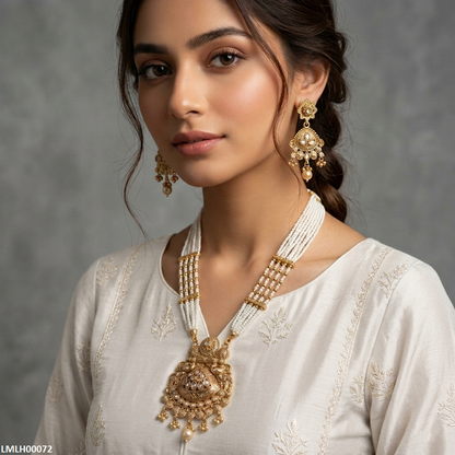 LMLH00072 ANI Marquise Pearl Drop Mala Set - LMLH