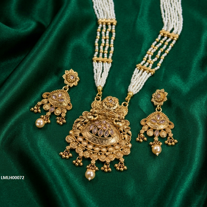 LMLH00072 ANI Marquise Pearl Drop Mala Set - LMLH
