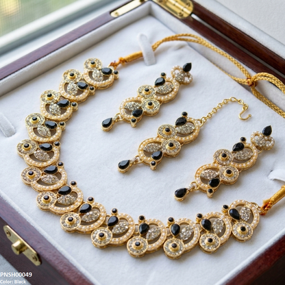 PNSH00049 MZM Tear/Round Necklace Set - PNSH