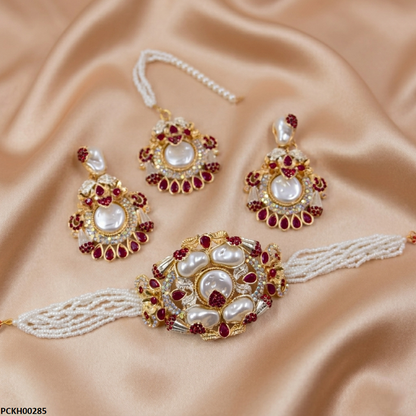 PCKH00285 ABD Round  Pearl Choker Set - PCKH