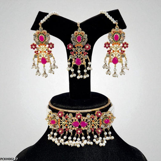 PCKH00227 SDQ Flower Chokar set - PCKH