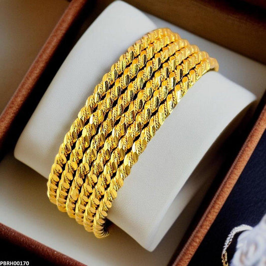 PBRH00170 FRN Rope Twist Bangles 6 Pcs Set - PBRH