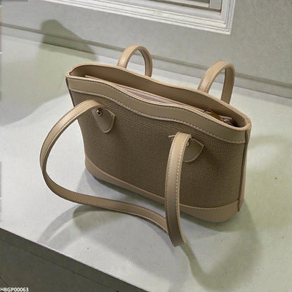 HBGP00063 Wheat Beige Weave Tote - HBGP
