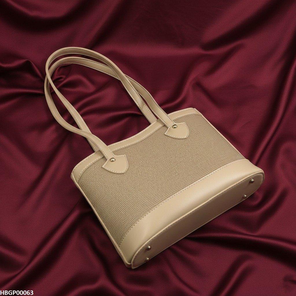 HBGP00063 Wheat Beige Weave Tote - HBGP