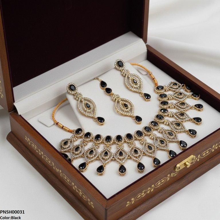 PNSH00031 FRN Tear Drop Necklace Set - PNSH