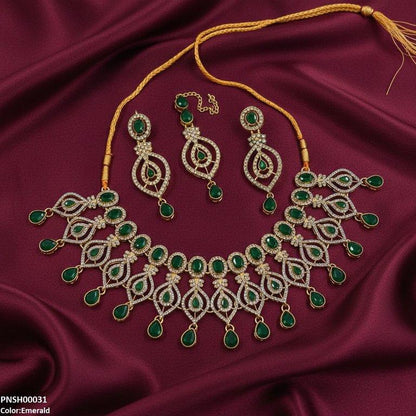 PNSH00031 FRN Tear Drop Necklace Set - PNSH