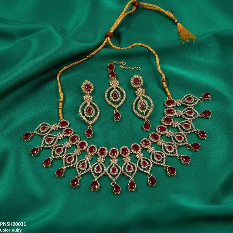 PNSH00031 FRN Tear Drop Necklace Set - PNSH