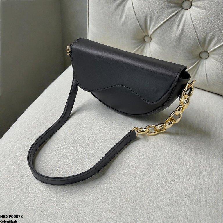 HBGP00073 Aurelia Saddle Armpit Bag Black - HBGP