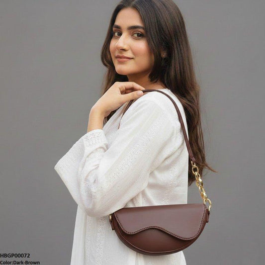 HBGP00072 Aurelia Saddle Armpit Bag Dark Brown - HBGP