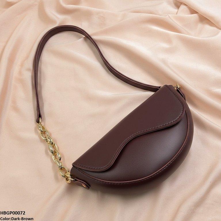 HBGP00072 Aurelia Saddle Armpit Bag Dark Brown - HBGP