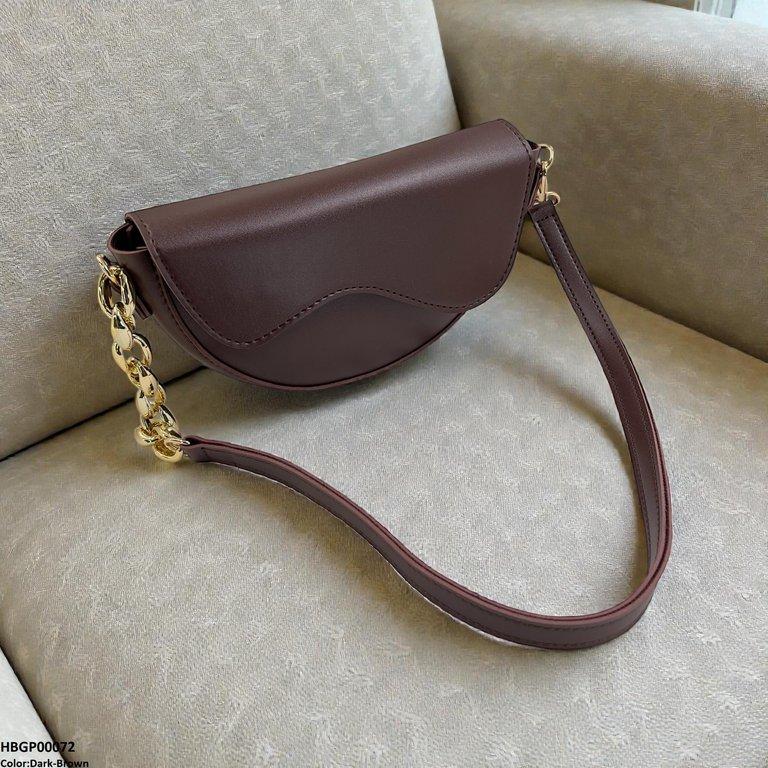 HBGP00072 Aurelia Saddle Armpit Bag Dark Brown - HBGP