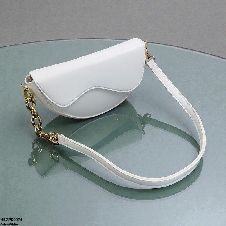 HBGP00074 Aurelia Saddle Armpit Bag White - HBGP