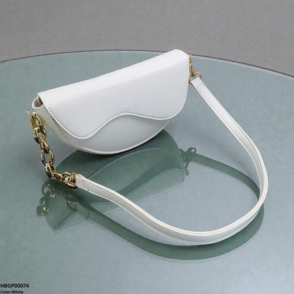 HBGP00074 Aurelia Saddle Armpit Bag White - HBGP
