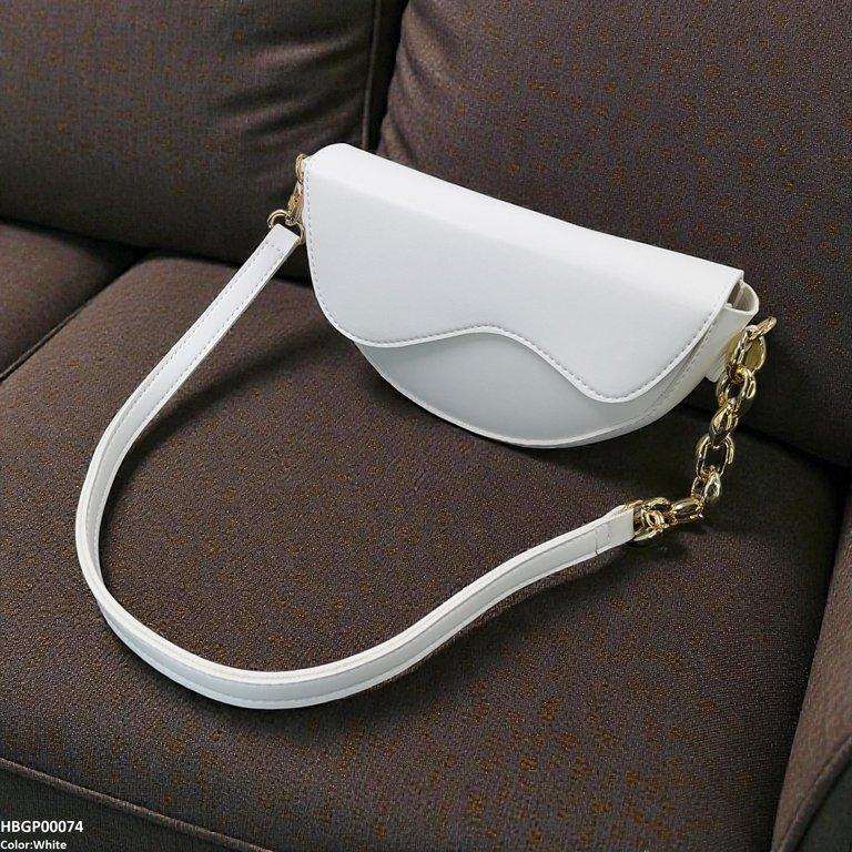 HBGP00074 Aurelia Saddle Armpit Bag White - HBGP