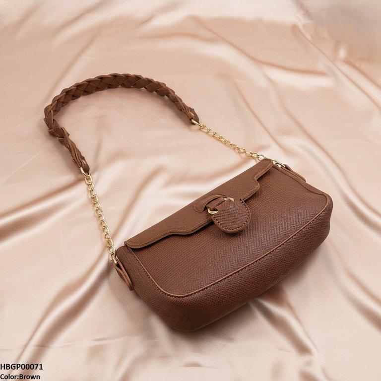 HBGP00071 Willow Strap Jute Armpit Bag Brown - HBGP