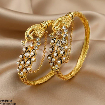 PBRH00213 MZM Peacock Round Bangles Set Adjustable - PBRH