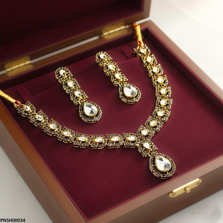 PNSH00034 FRN Tear Drop Necklace Set - PNSH