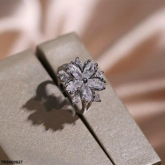 TRSH00927 KYC  Marquise Flower Zircon Ring Adjustable - TRSH